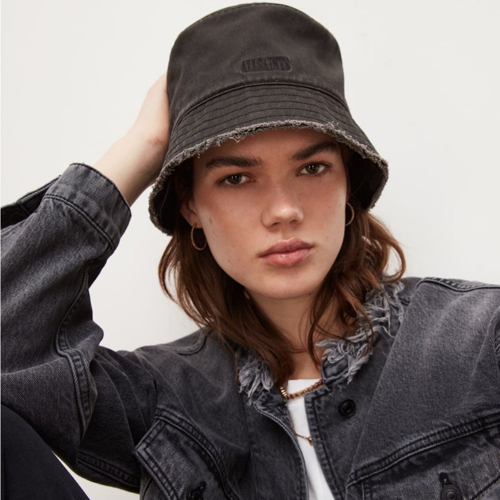 All Saints Charcoal Gray Bucket Hat